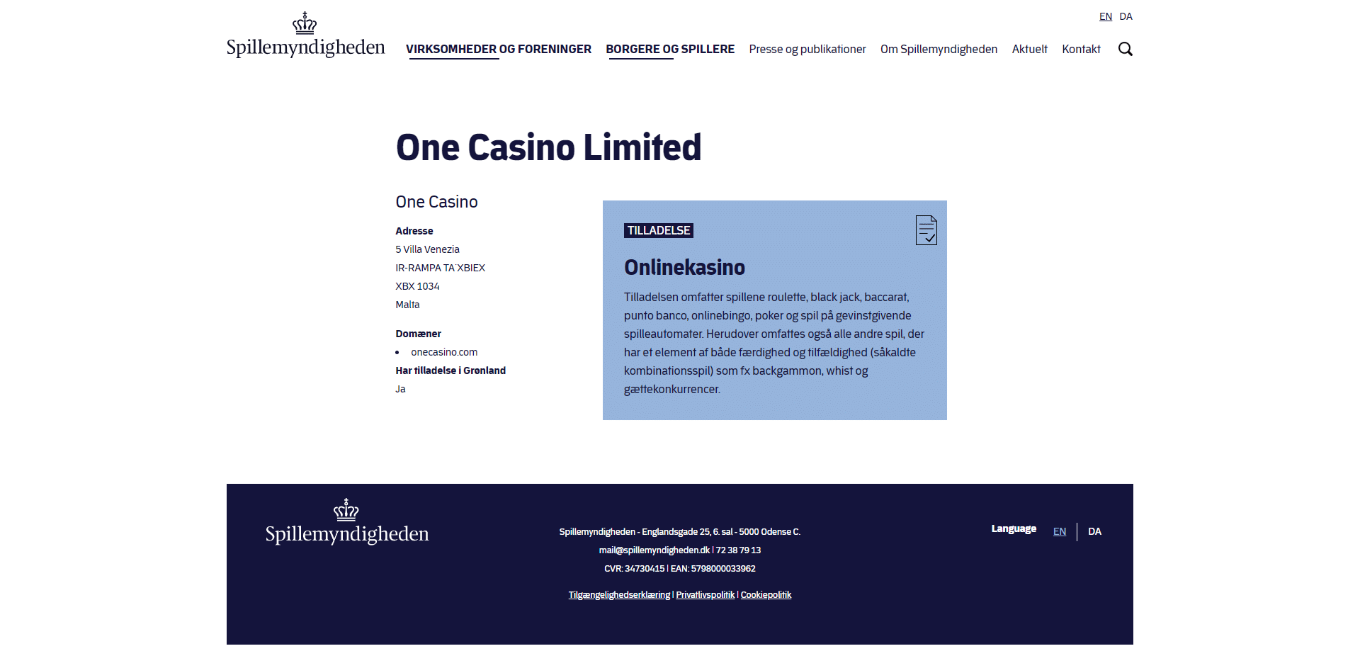 One Casino Limited