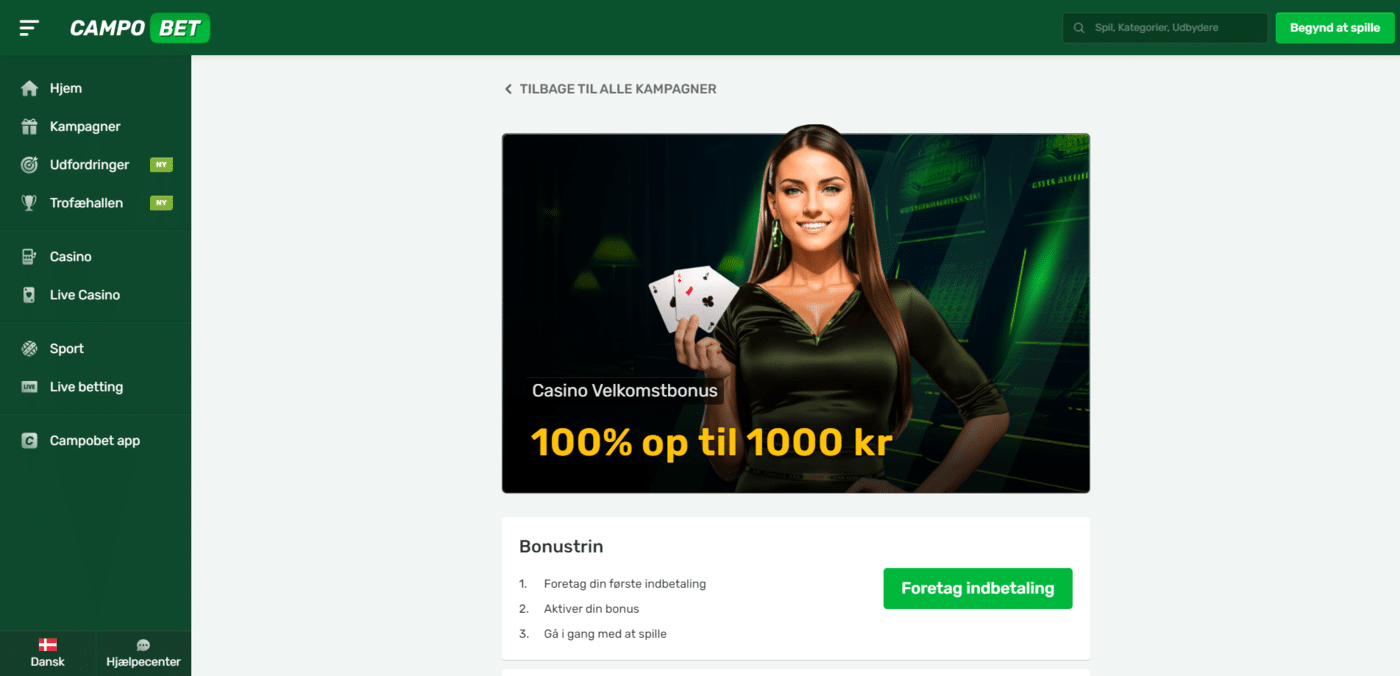 Campobet casino velkomstbonus