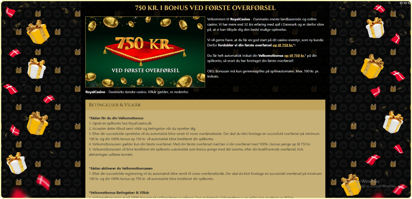 Royal Casino velkomstbonus